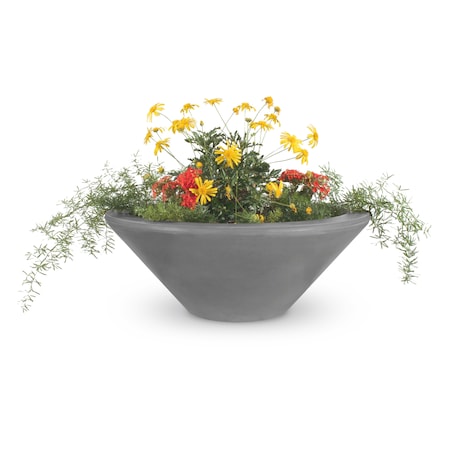 The Outdoor Plus 24 Round Cazo Planter Bowl - GFRC Concrete - Natural Gray - OPT-24RP-NGY
